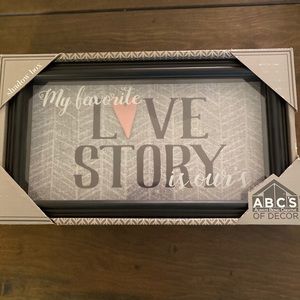 “My Favorite Love Story is Ours" Shadow Box NWT